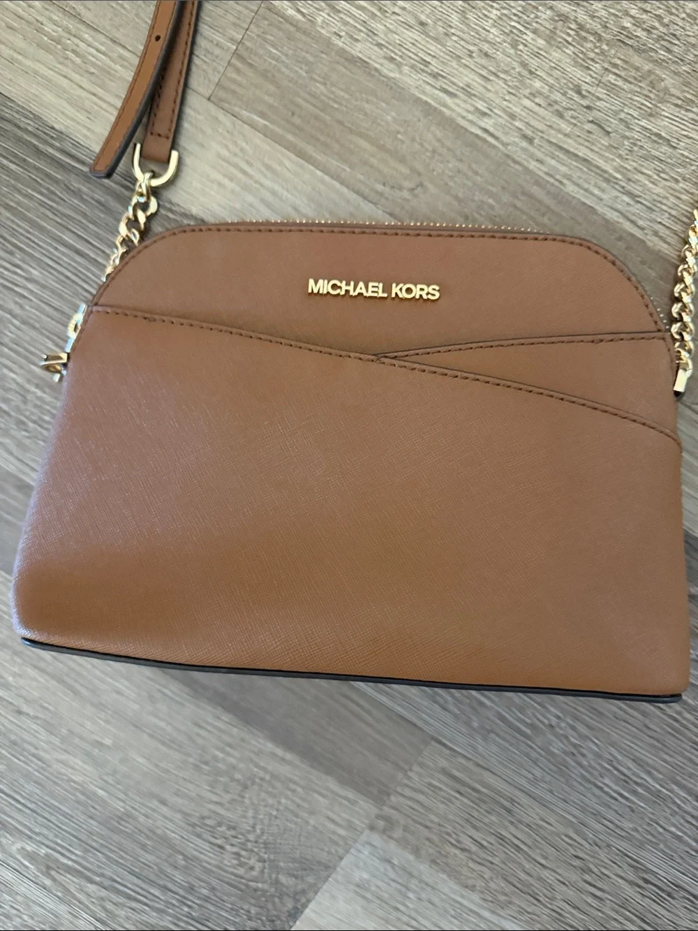 Michael Kors Tan Crossbody Bag with Gold Hardware